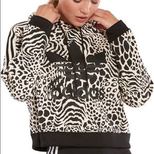 ADIDAS ANIMAL PRINT HOODIE | CROPPED